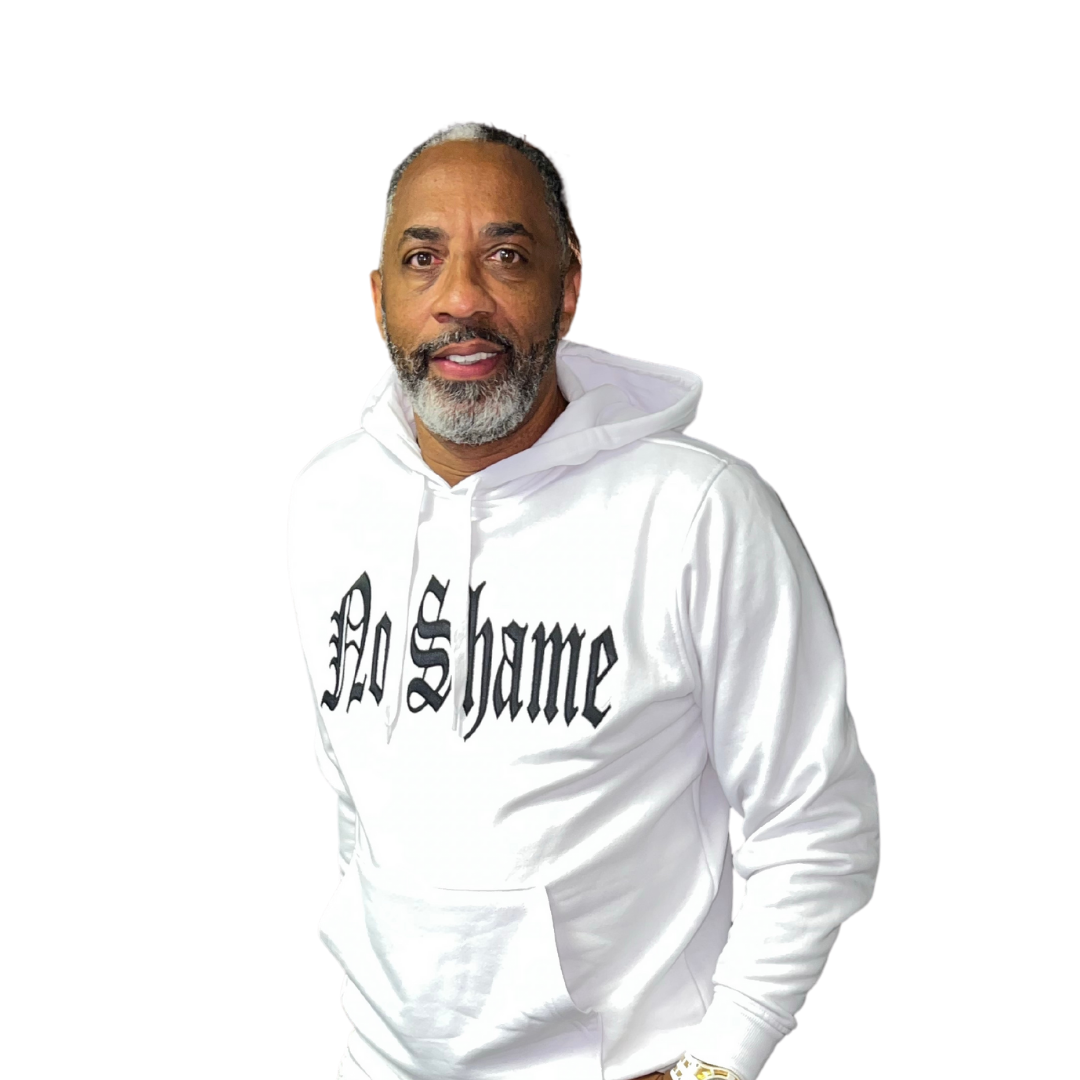 No Shame None! Custom Embroidered White Hoodie